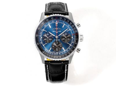 Breitling Navitimer Silver Case 43MM in Diameter B01 Movement Blue with Black Watch